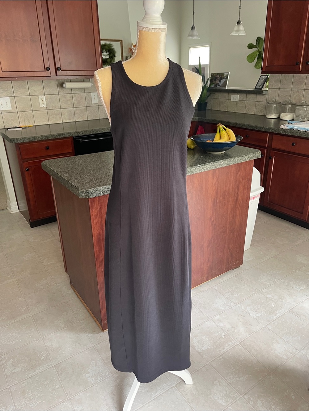 Athleta SeaSoft Midi Dress in Navy - sz L tall  - NWT - Picture 2 of 12